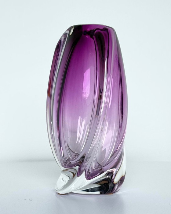 Image 1 of Val Saint Lambert “Milette” Crystal Vase by René Delvenne – Belgium, 1960s