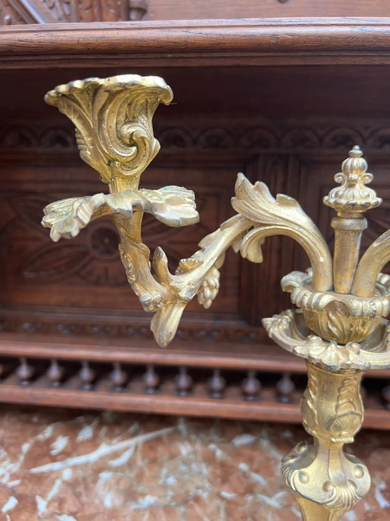Lustre de style rococo. – Bougeoirs et chandeliers, Bronze (photo 5 of 8)