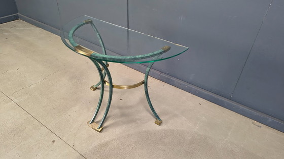 Image 1 of Vintage brass and metal console, 1970s - France