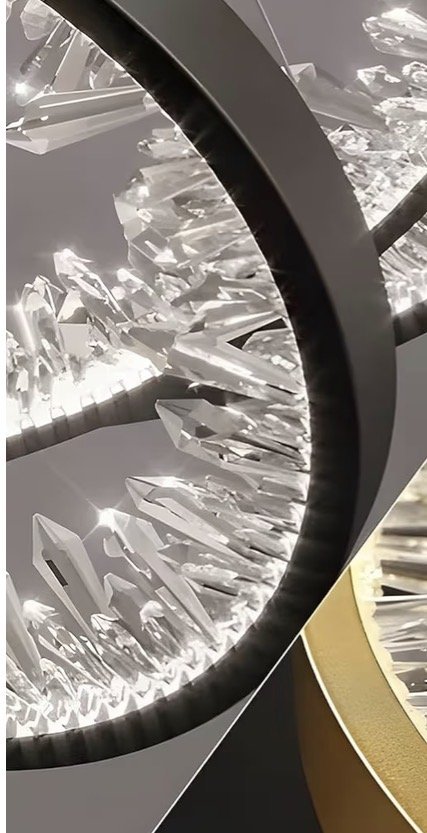 Image 1 of New modern chandeliers, 2 rings with crystal glass