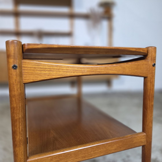Image 1 of Poul Hundevad, vintage jaren 60 Teak trolley theewagen Deens