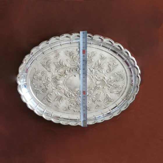 Image 1 of SET DI VASSOI IN ALPACA GOFFRATI