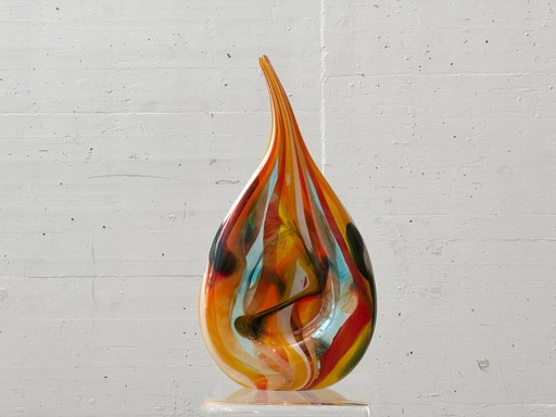 Mdina Glass Sculptural Studio Glass Vase / Bowl, Malta 1970s
