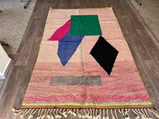Tapis marocain blanc cassé à motifs colorés, 250cm x 150cm – Wool (photo 2 of 10)