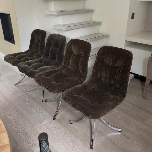 4 sedie da pranzo vintage Gastone Rinaldi / 1970 per Rima