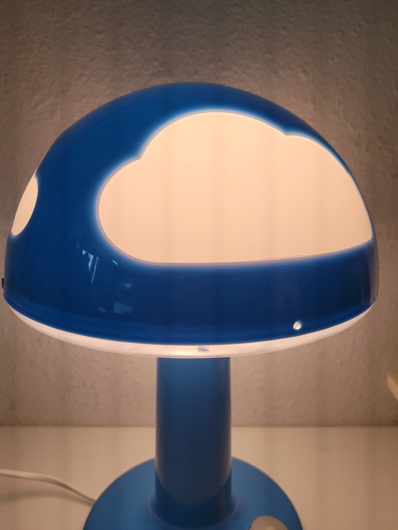 Image 1 of Vintage Ikea SKOJIG Mushroom Cloud Lamp Blue By Henrik Preutz