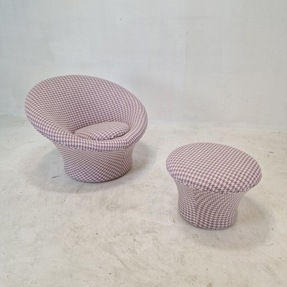 Image 1 of Fauteuil et ottoman en tissu vintage par Pierre Paulin pour Artifort, 1960s