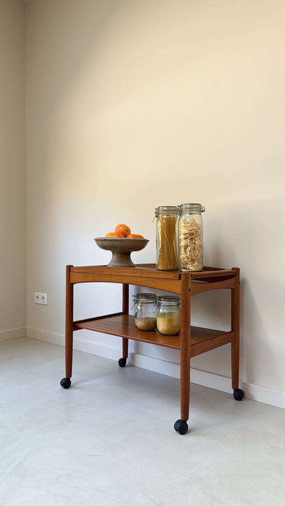 Image 1 of Vintage Danish Teak Wooden Trolley Bernstorffsminde