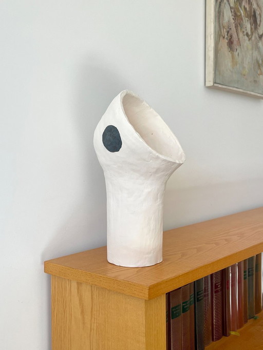 French contemporary ceramic lamp, "Pierrot lunaire" by Renzo Maar