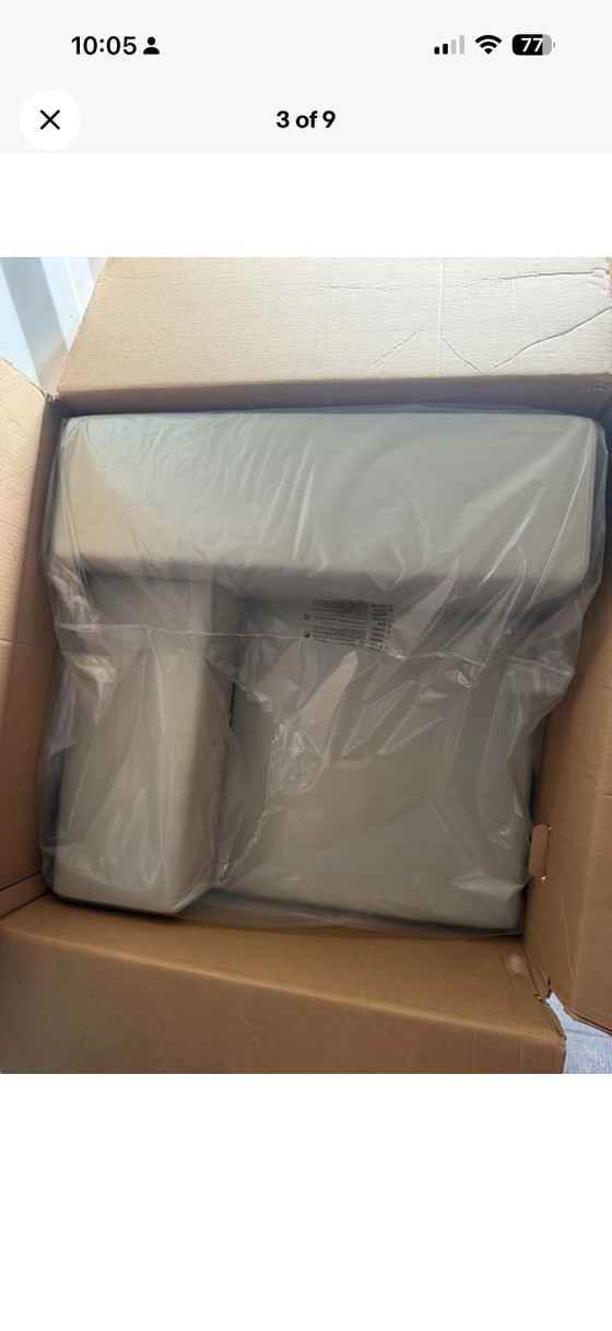 Image 1 of Kartel - PLASTIC OUTDOOR TWEEZITS + POEF SET NIEUW IN DOOS Let's Go Grijs
