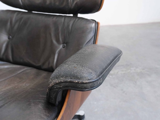 Vintage Eames Lounge Chair & Ottoman – Vitra – Fauteuils, Leather, Wood (photo 13 of 21)