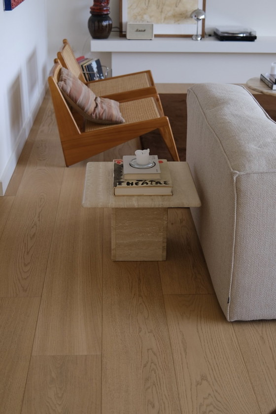 Set of 3 travertine nesting tables | Vintage | Italy 1980s – Coffee tables, Marble (photo 11 of 12)