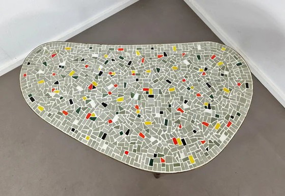 Mesa de Centro Mosaico Mid-Century, Libros de arte, Latón, Negro, Mid Century Modern (foto 3 de 10)