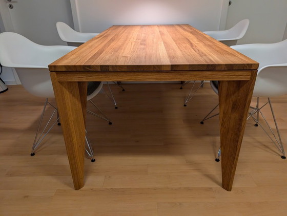 Tavolo da Pranzo in Rovere Massello Realizzato su Misura da Falegname, Tavoli da pranzo, Legno, Beige (foto 2 di 11)