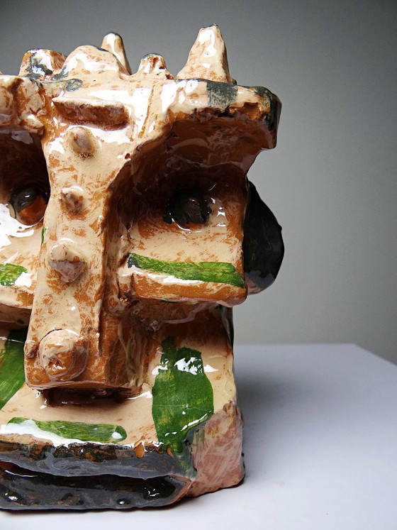 Image 1 of Modern anthropomorphic sculpture in glazed terracotta, vintage 1970s-2000s
