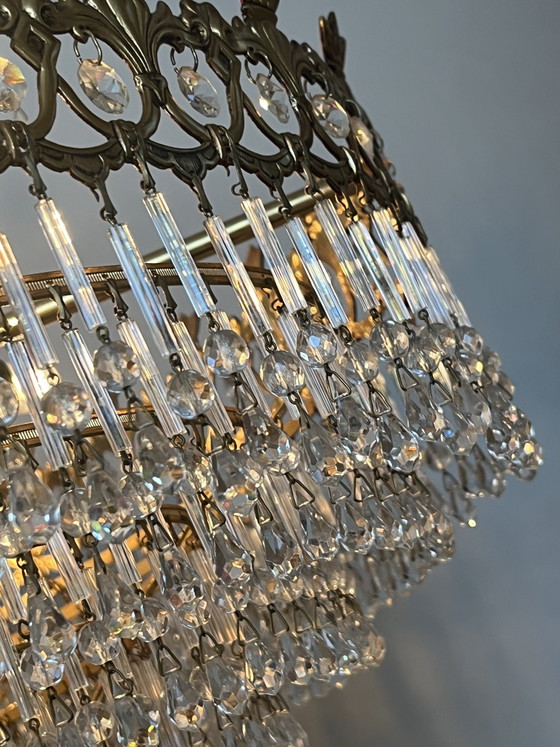 Image 1 of 1920s / Art Nouveau style Vintage crystal chandelier