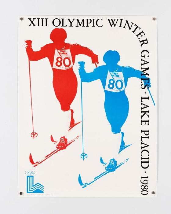 Image 1 of Lake Placid 1980 Ski Cross – 1980 – Poster olimpico originale d'epoca – Sport vintage – 63,5x48,5 cm