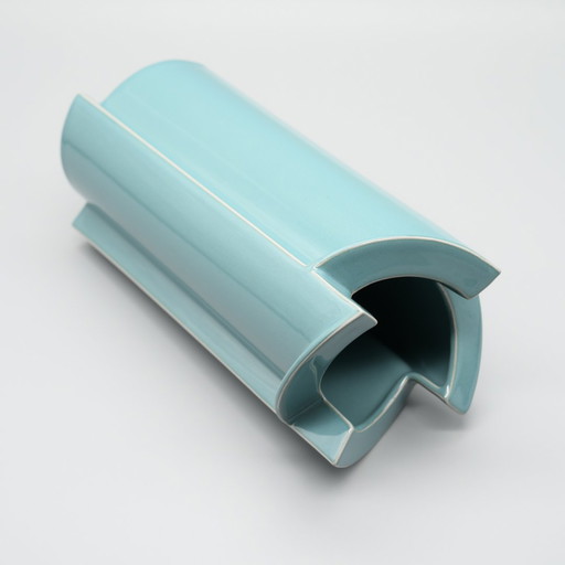 Jan van der Vaart para Rosenthal Jarrón de porcelana turquesa 1988