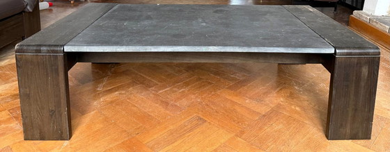 Image 1 of Retro-Ledersofa mit Marmortisch