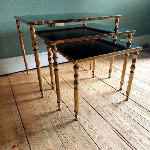 Mimiset di tavolini a incastro stile Vintage MCM Maison Jansen
