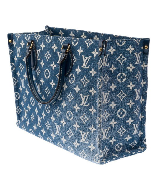 Image 1 of Borsa LOUIS VUITTON Onthego en Denim Bleu - 103480 Prezzo di vendita