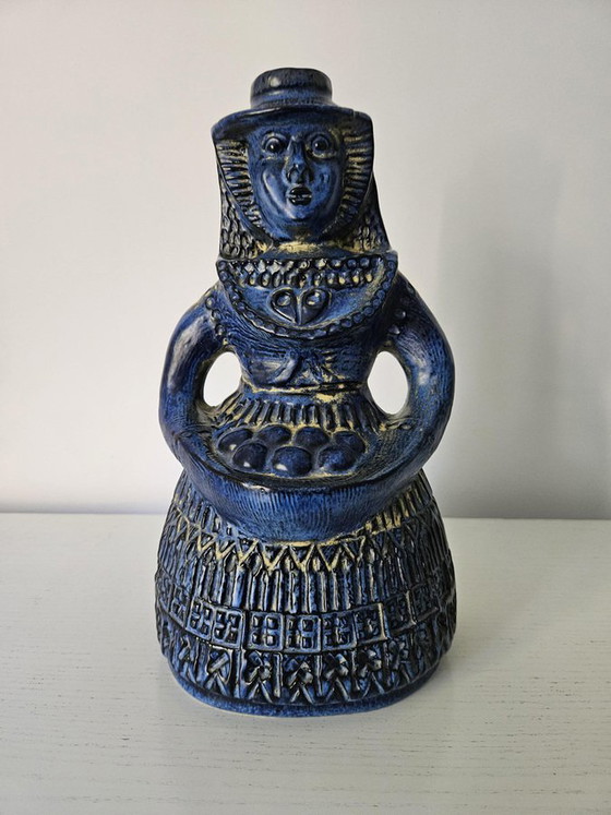 Blaue Frau mit Obstkorb Figur von Bay Keramik, Deutschland, 1960er Jahre – Dekorative Objekte, Ceramic (photo 4 of 13)