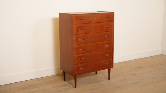 Image 1 of Vintage Deense ladekast | Teak | 6 lades | 104 cm
