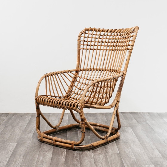 Image 1 of Tito Agnoli B4 Bonacina Coppia Di Poltrone Rattan Mid-Century Design 1950’s