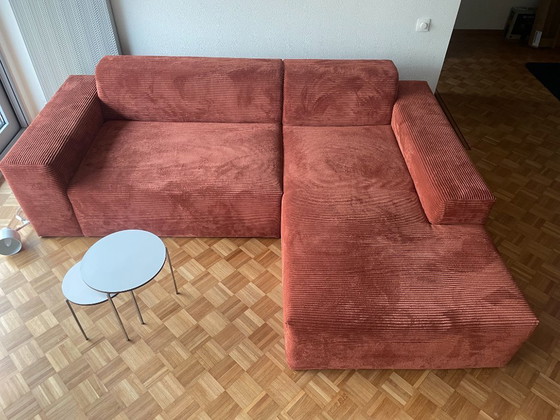 Image 1 of Corner sofa Nina right ribbed fabric