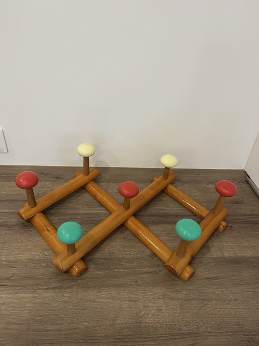 Large vintage accordion coat rack