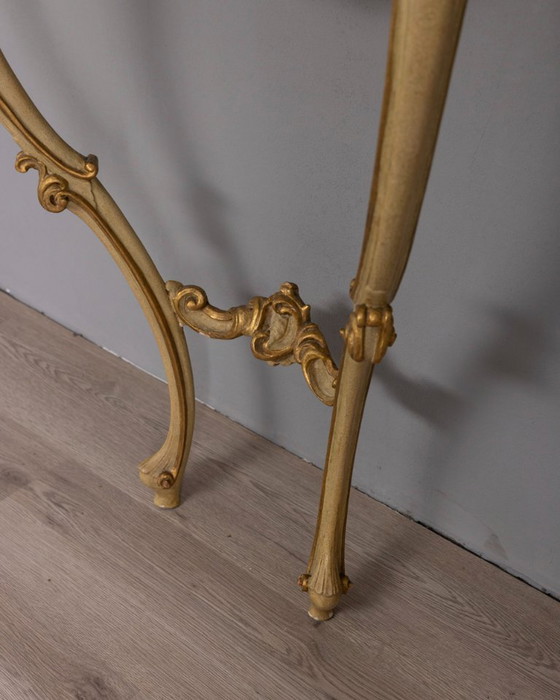 Image 1 of BAROQUE STYLE WALL CONSOLE IN GILDED WOOD AND ONYX, EARLY 20TH CENTURY