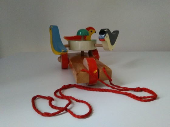 Image 1 of Jouet à tirer vintage en bois de hêtre des années 1960