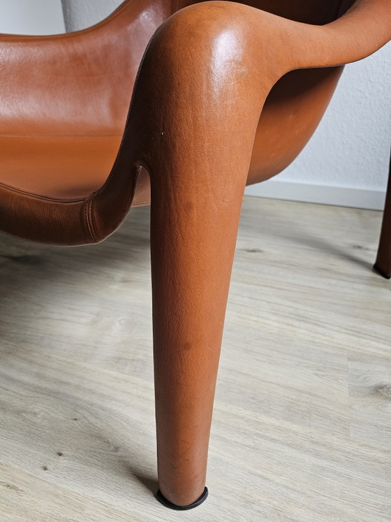 Uiterst zeldzaam: Sergio Mazza Space Age Fiberglass Lounge Chair – Volledig lederen uitvoering (jaren 60/70) (photo 6 of 15)