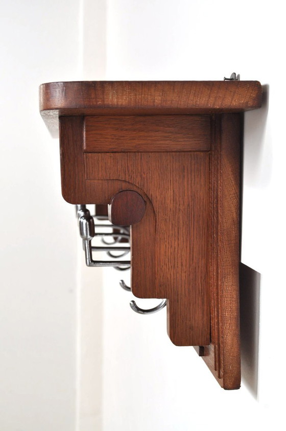 Image 1 of Art Deco coat rack in oak, 1930s