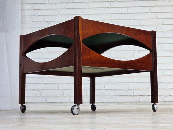 1970s, Danish design by Kristian Vedel. Side table model "Modus", teak wood. – Metal (photo 4 of 15)