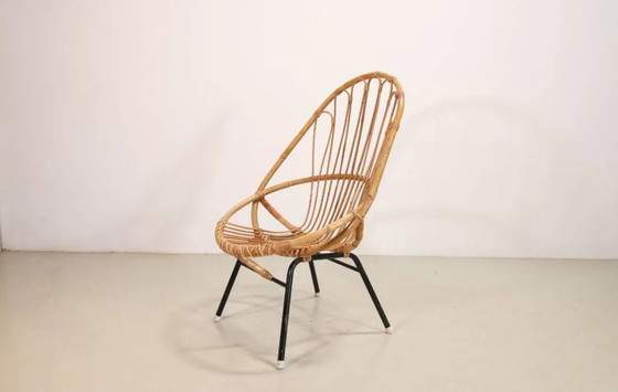 Poltrona vintage in vimini e rattan di Rohe Noordwolde – Rohé Noordwolde, Sedie da giardino, Wicker, Design (photo 6 of 6)