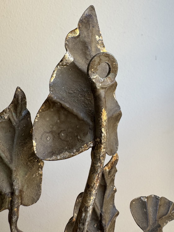 Image 1 of Florentine wall sconce with foliage design, 1960s