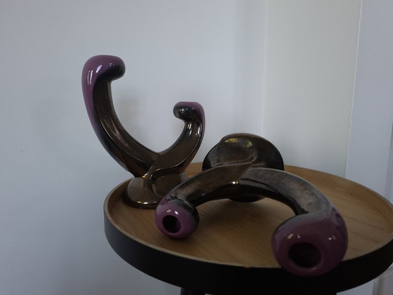 Image 1 of Paartje Vintage Ceramidi Vallauris Kandelaars – Jaren '50