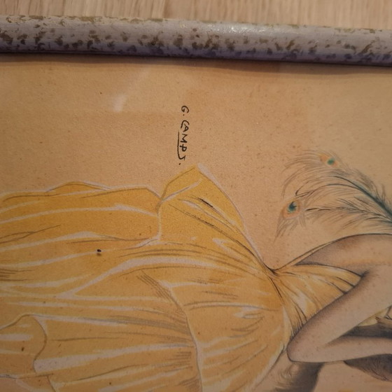 Image 1 of 2 x art nouveau tekening van Gaspar Camps