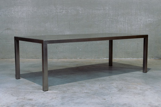 Image 1 of late 90s full stainless steel/brushed steel dining table