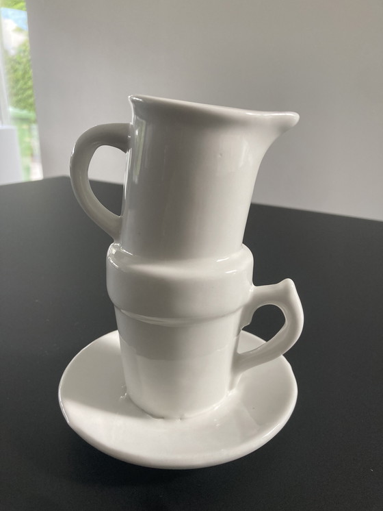 Image 1 of Modern vase made of stacked tableware