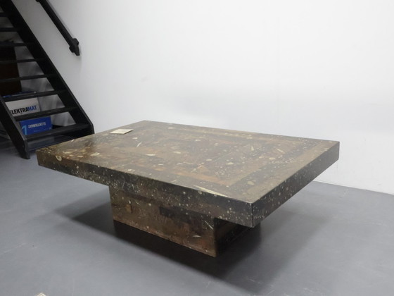 Image 1 of Vintage coffee table Laauser Natural stone fossil