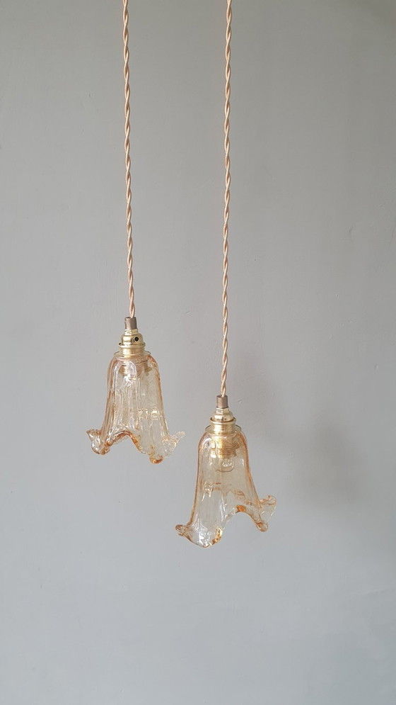 Image 1 of Ensemble de 2 suspensions vintage de Murano - Italie - Milieu du XXe siècle