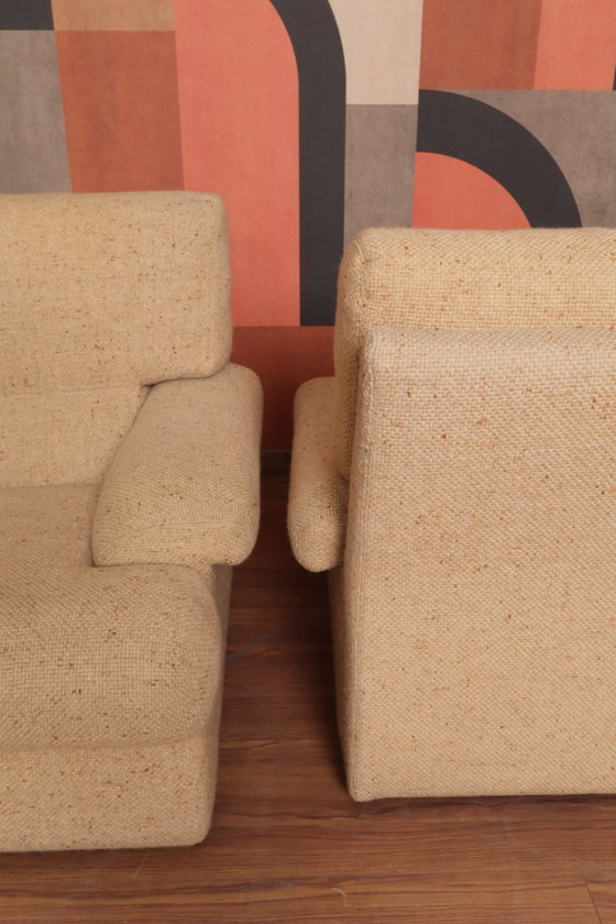 Image 1 of Juego de sillones daneses con cojines suaves y cómodos tapizados de lana