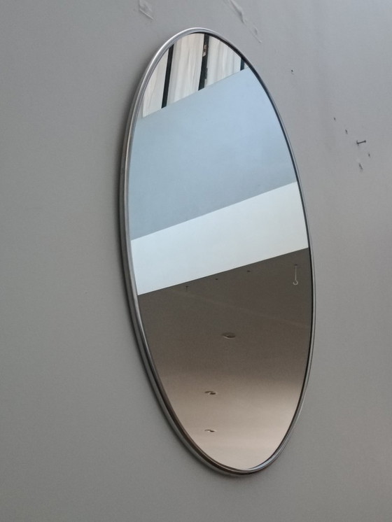 Image 1 of Large chrome-plated metal mirror, Italy, 1970s