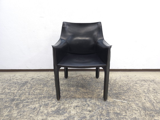 Image 1 of Cassina Cab 413 Set Designer Fauteuil Lederen Stoel Zwart