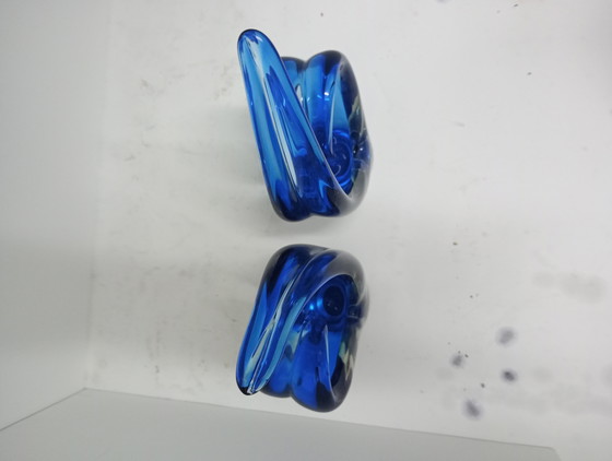 Image 1 of Murano glass midcentury pair of vases/pique fleur