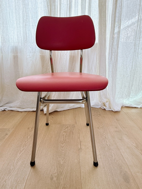 Image 1 of Sedie vintage Brabantia con struttura tubolare (4 pezzi) – Rivestimento in pelle Skai