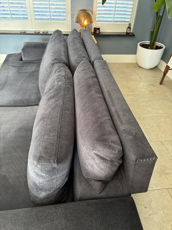Movani sofa with ottoman, can be used as a regular or lounge sofa, anthracite, Modular sofas, Textile, rvs (photo 5 of 15)