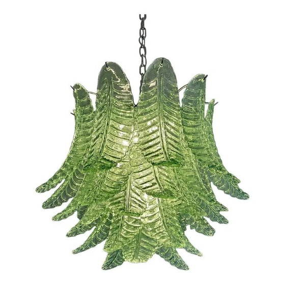 Image 1 of Italiaanse groene Felci Murano glazen kroonluchter groen van Simoeng voor Simoeng